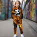 Boys 3D Football Hoodie & Pants Set Long Sleeve 3D Printing Fall Winter Active Fashion Cool Polyester Kids 3-12 Years Outdoor Street Vacation Regular Fit