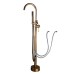 Bathtub Faucet Floor Mount Freestanding Bath Tub Filler Mixer Taps Brass, 360 Swivel High Arc Spout Standing Shower Clawfoot Tub with Handheld Shower Mixer Taps