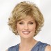 Mid Length Color Me Beautiful WhisperLite WigBeautiful Mid-Length Layered Waves with Elegant Wispy Bangs / Multi-tonal Shades of Blonde Silver Brown and Red