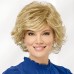 Mid Length Color Me Beautiful WhisperLite WigBeautiful Mid-Length Layered Waves with Elegant Wispy Bangs / Multi-tonal Shades of Blonde Silver Brown and Red