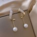 Women's Pearl Drop Earrings Fine Jewelry Classic Precious Stylish Simple Earrings Jewelry White For Wedding Party 1 Pair