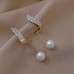 Women's Pearl Drop Earrings Fine Jewelry Classic Precious Stylish Simple Earrings Jewelry White For Wedding Party 1 Pair