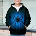 Boys 3D Spider Hoodie Coat Outerwear Long Sleeve 3D Print Fall Winter Fashion Streetwear Cool Polyester Kids 3-12 Years Outdoor Casual Daily Regular Fit