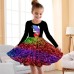 Girls' 3D Rainbow Unicorn Dress Long Sleeve 3D Print Fall Winter Sports & Outdoor Daily Holiday Cute Casual Beautiful Kids 3-12 Years Casual Dress A Line Dress Above Knee Polyester Regular Fit