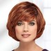 Haute Bob Wig with Brow-Skimming Bangs and Angled Layers / Multi-Tonal Shades of Blonde Silver Brown and Red