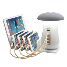 Mushroom lamp charger multi-port socket 5usb mobile phone qc3.0 fast charging