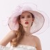 Hats Headwear Tulle Organza Bucket Hat Straw Hat Sun Hat Wedding Outdoor Kentucky Derby Melbourne Cup Fashion Vintage Style With Bowknot Printing Headpiece Headwear