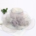 Hats Headwear Tulle Organza Bucket Hat Straw Hat Sun Hat Wedding Outdoor Kentucky Derby Melbourne Cup Fashion Vintage Style With Bowknot Printing Headpiece Headwear