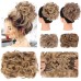 1pc Women's Girls' Hair Combs Wigs HAIR Instant Messy Bun Real Hair Wavy Curly Scrunchies Synthetic Large Thick Updo Ponytail Hairpieces for Women Girls Kids 1 PCS Dark Brown Golden Bun