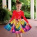 Girls' 3D Graphic Butterfly Dress Long Sleeve 3D Print Summer Fall Sports & Outdoor Daily Holiday Cute Casual Beautiful Kids 3-12 Years Casual Dress A Line Dress Above Knee Polyester Regular Fit