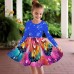 Girls' 3D Graphic Butterfly Dress Long Sleeve 3D Print Summer Fall Sports & Outdoor Daily Holiday Cute Casual Beautiful Kids 3-12 Years Casual Dress A Line Dress Above Knee Polyester Regular Fit