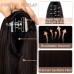 Cephermer Ponytail Extension 22'' 24'' Long Wavy Straight Claw Clip in Pony Tails Hair Extensions Natural Looking Synthetic Hairpiece for Women Black Brown