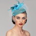 Elegant Fascinators Hats Linen Net Mesh Headpiece Kentucky Derby Hat with Clip Headband Feather Floral Flower Mesh Net Wedding Evening Party Horse Race Ladies Day Headpiece Headwear