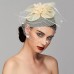 Elegant Fascinators Hats Linen Net Mesh Headpiece Kentucky Derby Hat with Clip Headband Feather Floral Flower Mesh Net Wedding Evening Party Horse Race Ladies Day Headpiece Headwear