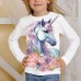 Girls' 3D Graphic Cartoon Unicorn T shirt Tee Long Sleeve 3D Print Summer Spring Fall Active Fashion Cute Polyester Kids 3-12 Years Outdoor Casual Daily Regular Fit