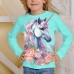 Girls' 3D Graphic Cartoon Unicorn T shirt Tee Long Sleeve 3D Print Summer Spring Fall Active Fashion Cute Polyester Kids 3-12 Years Outdoor Casual Daily Regular Fit