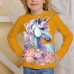 Girls' 3D Graphic Cartoon Unicorn T shirt Tee Long Sleeve 3D Print Summer Spring Fall Active Fashion Cute Polyester Kids 3-12 Years Outdoor Casual Daily Regular Fit