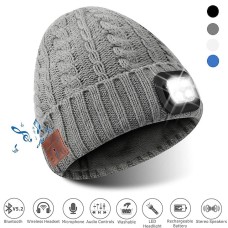 Bluetooth Beanie Wireless Hat LED Light Knitted Hat Bluetooth 5.2 Earbuds Warm Men Women Hat Winter Warm Beanie Wireless Outdoor Sport Headset Stereo Music Headphone for Christmas Gift