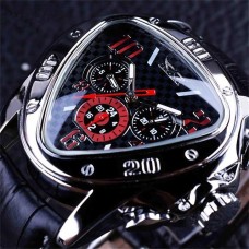 Jaragar Men Mechanical Watch Luxury Large Dial Fashion Business Automatic Self-winding Luminous Waterproof Leather Watch