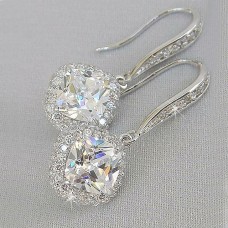 Women's Zircon Earrings Fine Jewelry Classic Precious Stylish Simple Earrings Jewelry White For Wedding Party 1 Pair