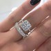 Ring Wedding Classic F1209 Platinum Gold Copper Precious Fashion Simple 2pcs Zircon