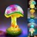 Mushroom Table Lamp, Simulated Stained Glass Night Light, Bohemian Resin Decorative Bedside Lamp, for Bedroom Living Room Home Office, Decor Gift