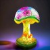 Mushroom Table Lamp, Simulated Stained Glass Night Light, Bohemian Resin Decorative Bedside Lamp, for Bedroom Living Room Home Office, Decor Gift