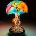 Mushroom Table Lamp, Simulated Stained Glass Night Light, Bohemian Resin Decorative Bedside Lamp, for Bedroom Living Room Home Office, Decor Gift