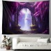 Purple Garden Hanging Tapestry Wall Art Large Tapestry Mural Decor Photograph Backdrop Blanket Curtain Home Bedroom Living Room Decoration Wisteria Flower Waterfall