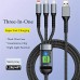 3-in-1 100W Fast Charging Cable Smart Super Fast Charging Support Multi-Interface Charging USB Visual Power Charging Cable Compatible With Apple Samsung OPPO Car Fast Charging Cable