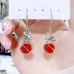 Women's Opal Drop Earrings Fine Jewelry Classic Petal Personalized Stylish Opal Earrings Jewelry White / Red For Gift Festival 1 Pair