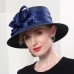 Hats Double Layer Cloth Bowler / Cloche Hat Sun Hat Top Hat Wedding Tea Party Elegant British With Crystal Bowknot Headpiece Headwear