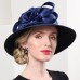 Hats Double Layer Cloth Bowler / Cloche Hat Sun Hat Top Hat Wedding Tea Party Elegant British With Crystal Bowknot Headpiece Headwear