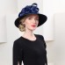 Hats Double Layer Cloth Bowler / Cloche Hat Sun Hat Top Hat Wedding Tea Party Elegant British With Crystal Bowknot Headpiece Headwear