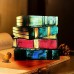 Stained Glass Stacked Books Lamp, Colored Glass Stacked Book Lamp Resin Handicraft Desk Lamp, Christmas Decor Gift