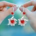 Women's Zircon Drop Earrings Fine Jewelry Classic Snowflake Precious Personalized Stylish Earrings Jewelry White / Pink / Red For Gift Festival 1 Pair