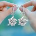 Women's Zircon Drop Earrings Fine Jewelry Classic Snowflake Precious Personalized Stylish Earrings Jewelry White / Pink / Red For Gift Festival 1 Pair