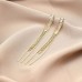 Women's Brown Zircon Drop Earrings Fine Jewelry Tassel Fringe Precious Stylish Trendy Earrings Jewelry Gold For Party Gift 1 Pair