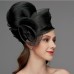 Fascinators Vintage Style Elegant & Luxurious Tulle Hats Headdress with Feather Flower Trim 1 PC Wedding Horse Race Ladies Day Headpiece