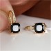 Women's Zircon Stud Earrings Fine Jewelry Classic Precious Stylish Simple Earrings Jewelry Black / Turquoise / White For Gift Festival 1 Pair