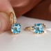 Women's Zircon Stud Earrings Fine Jewelry Classic Precious Stylish Simple Earrings Jewelry Black / Turquoise / White For Gift Festival 1 Pair