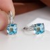 Women's Zircon Stud Earrings Fine Jewelry Classic Precious Stylish Simple Earrings Jewelry Black / Turquoise / White For Gift Festival 1 Pair