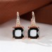 Women's Zircon Stud Earrings Fine Jewelry Classic Precious Stylish Simple Earrings Jewelry Black / Turquoise / White For Gift Festival 1 Pair