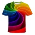 Kids Boys T shirt Short Sleeve 3D Print Optical Illusion Crewneck Rainbow Children Tops Spring Summer Active Fashion Daily Daily Outdoor Regular Fit 3-12 Years