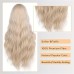 Long Platinum Blonde Wig28 Inch Natural Wavy Blonde Wig Middle Part Blonde Wig Synthetic Hair Blonde Wigs For Women