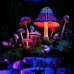 Quilting Art Blacklight Tapestry UV Reactive Glow in the Dark Trippy Mountain Misty Mushroom Nature Landscape Hanging Tapestry Wall Art Mural for Living Room Bedroom