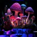 Quilting Art Blacklight Tapestry UV Reactive Glow in the Dark Trippy Mountain Misty Mushroom Nature Landscape Hanging Tapestry Wall Art Mural for Living Room Bedroom