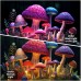 Quilting Art Blacklight Tapestry UV Reactive Glow in the Dark Trippy Mountain Misty Mushroom Nature Landscape Hanging Tapestry Wall Art Mural for Living Room Bedroom