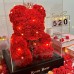 Rose Bear Artificial Foam Flowers with LED Light & Gift Box- Perfect Romantic Gift for Valentine's Day, Mother's Day, Anniversary, Wedding, Birthday, Thanksgiving, and Christmas 25cm/10inch