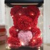 Rose Bear Artificial Foam Flowers with LED Light & Gift Box- Perfect Romantic Gift for Valentine's Day, Mother's Day, Anniversary, Wedding, Birthday, Thanksgiving, and Christmas 25cm/10inch